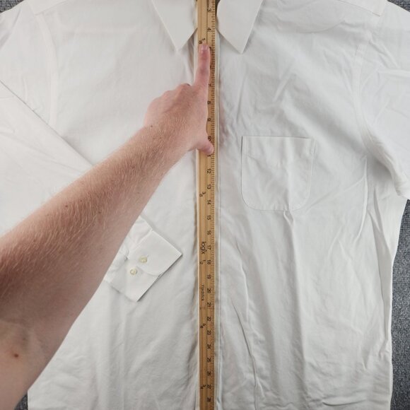 Brooks Brothers Cotton Regent Non-Iron White 17.5 4/5 Pocket Shirt Button Up - Picture 12 of 16